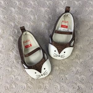 Carter’s Fox Baby Girl Flats Shoes Size 3-6 Months